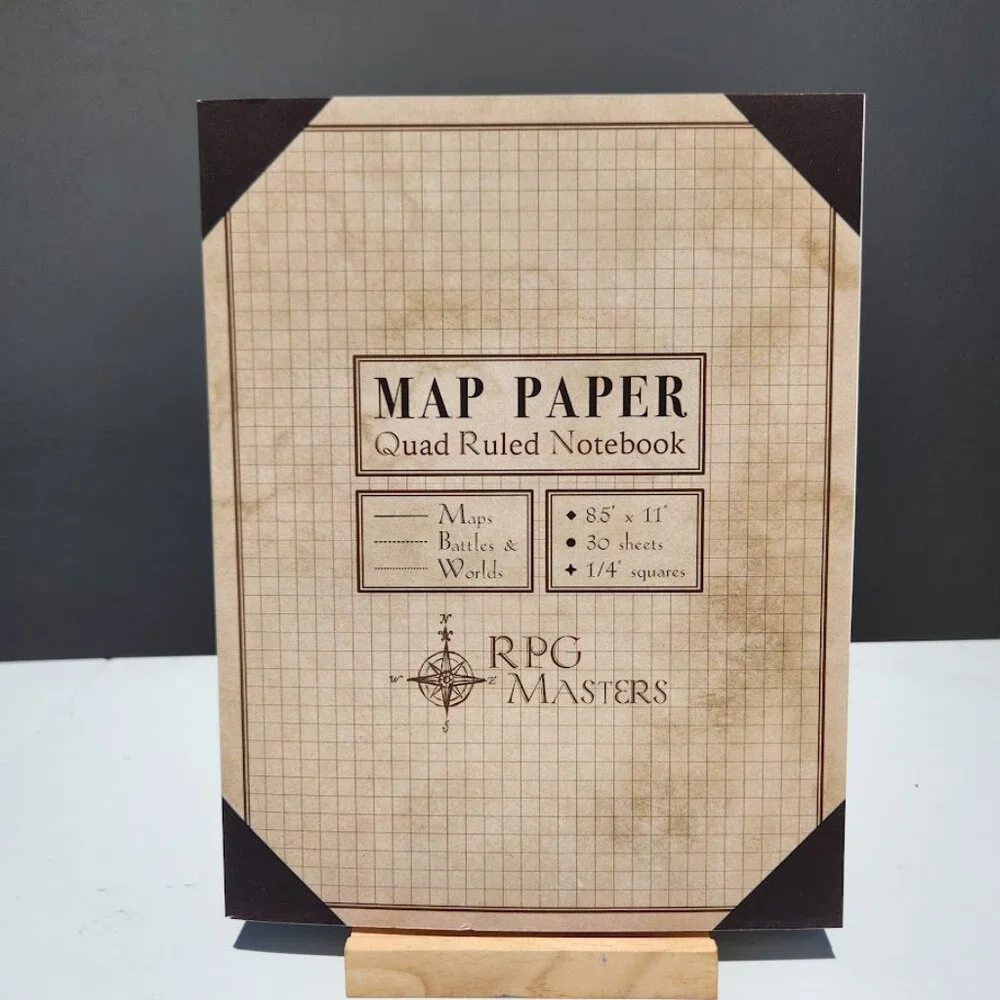 NEW Map Paper Quad Ruled book Pad Map Making Art Supplies Crafts D&D RPG Masters